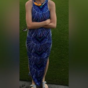 Mara Hoffman Rising Palm Column dress Blue XS